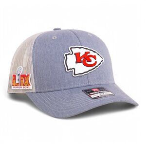 Kansas City Chiefs Super Bowl LIX 3D Snapback Trucker Hat- Grey/ Heather Grey
